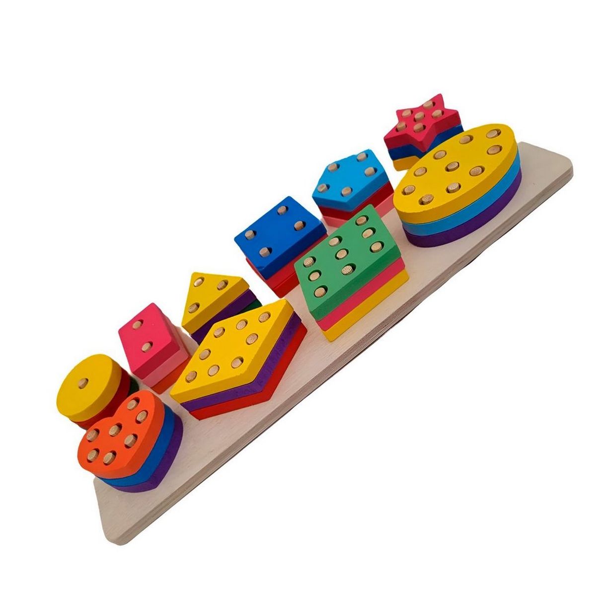 GENERICO - Juego Set Columnas Encastre Figuras Geometria Desarrollo