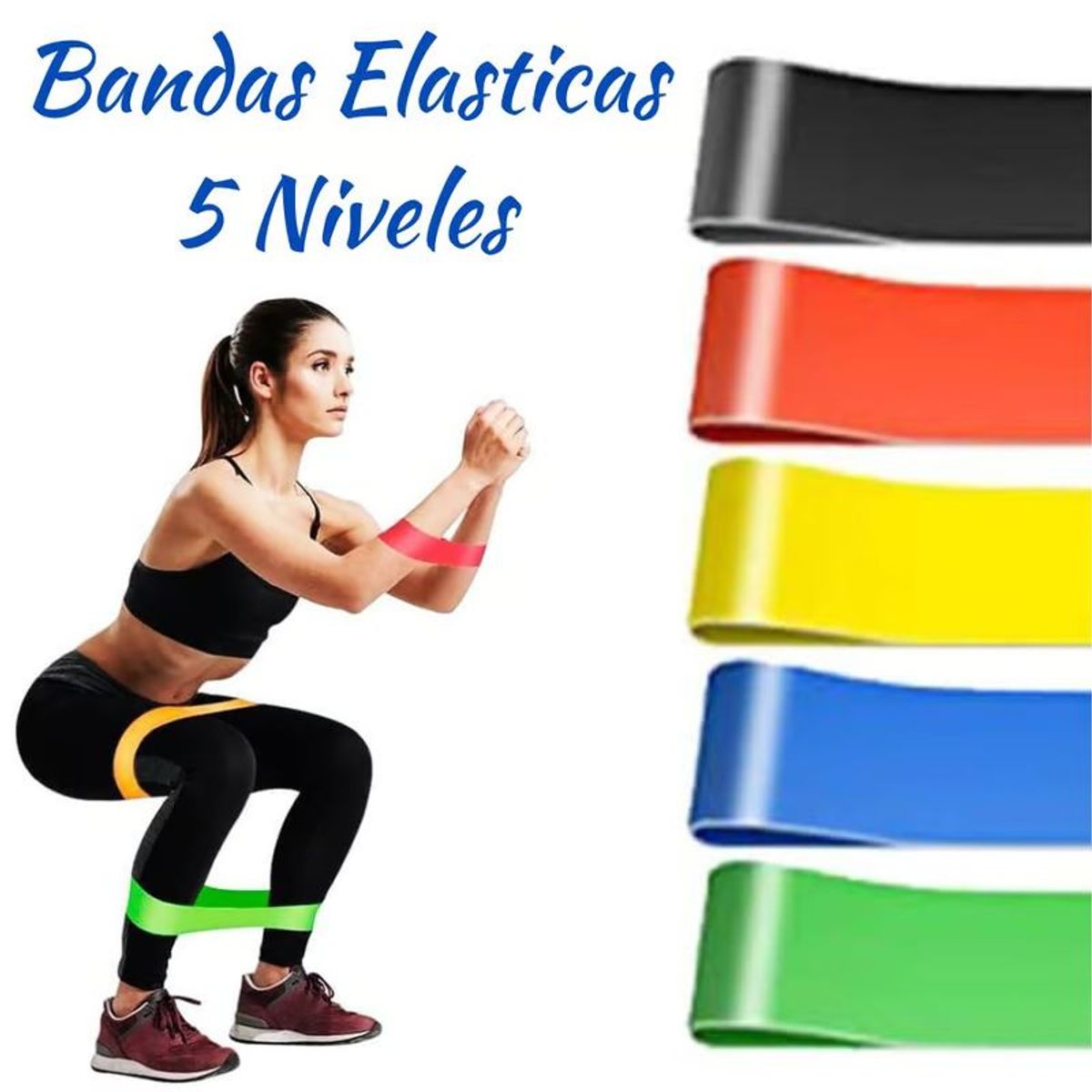 GENERICO - Bandas Elasticas Cerradas X5 Ejercicio Resistencia