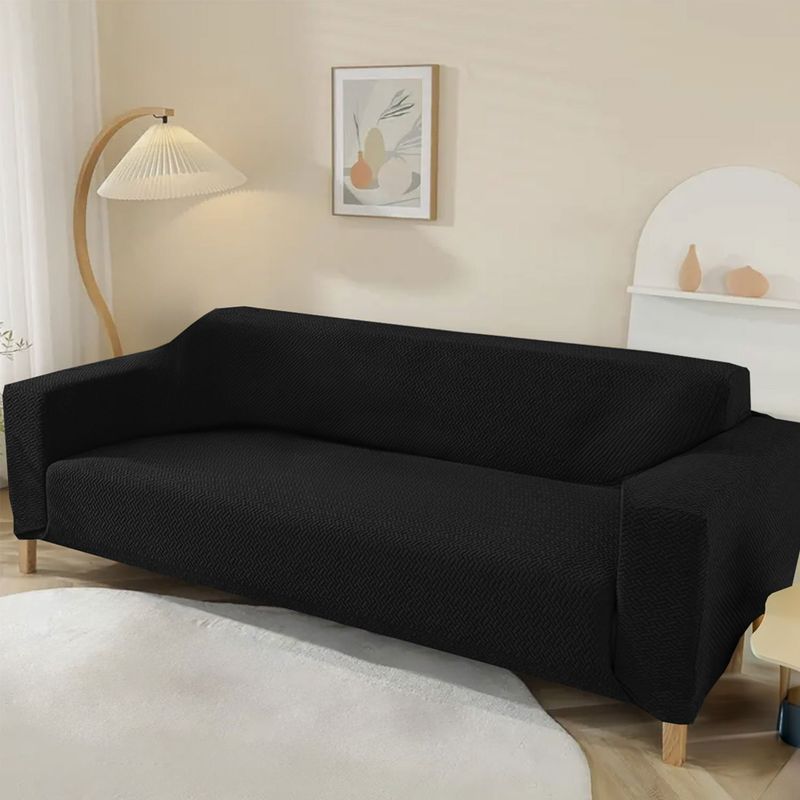 HOMETEX - PROTECTOR DE SOFÁ -3 PUESTOS NEGRO