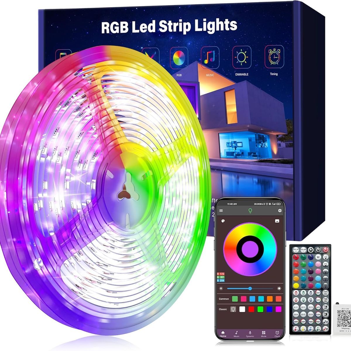 GENERICO - Luces Led Rgb De 30 Metros Con Control Y App Inteligente