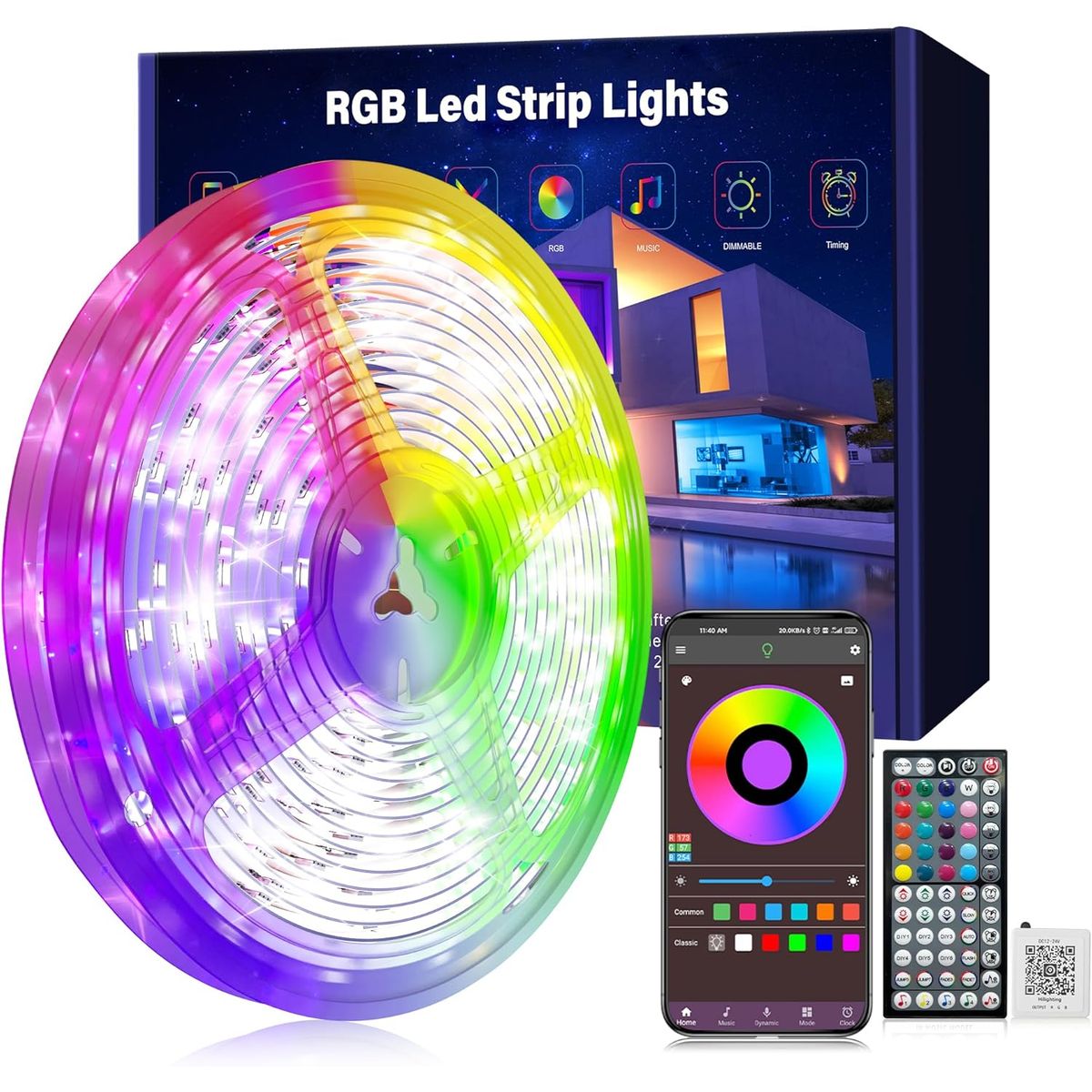 GENERICO - Luces Led Rgb De 30 Metros Con Control Y App Inteligente