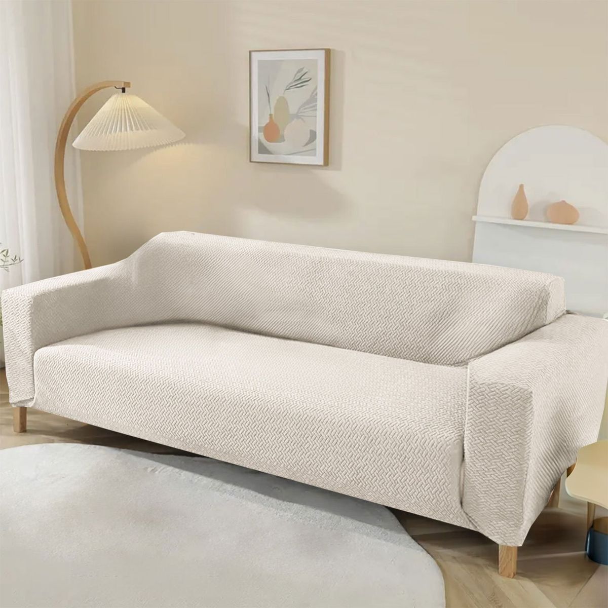 HOMETEX - PROTECTOR DE SOFÁ -2 PUESTOS BEIGE