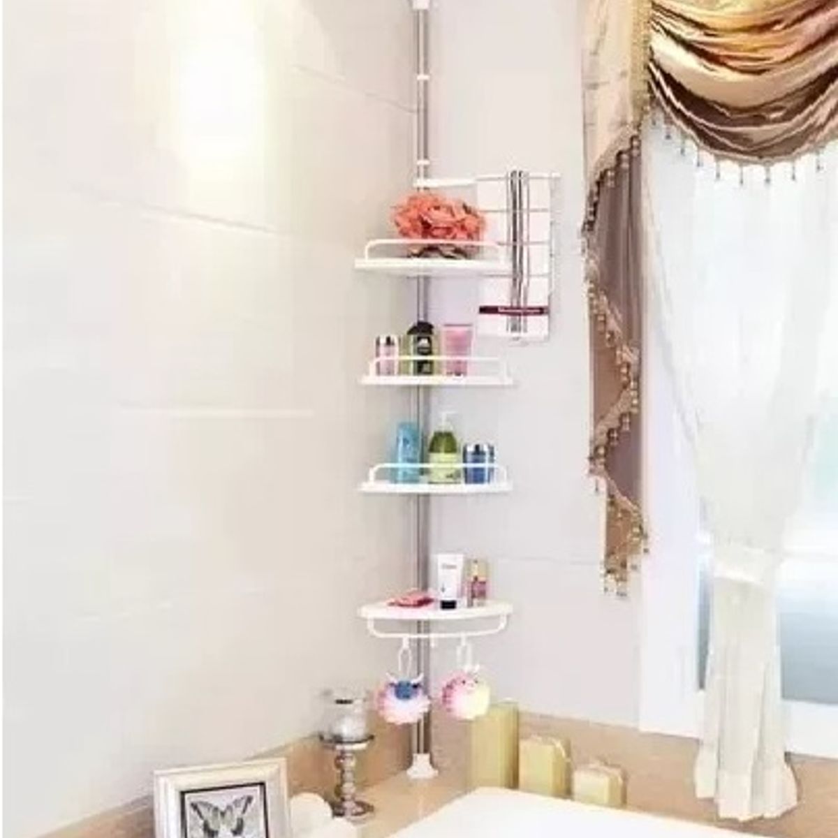 GENERICO - Organizador Multifuncional Ducha Y Baño Esquinero 4 Niveles