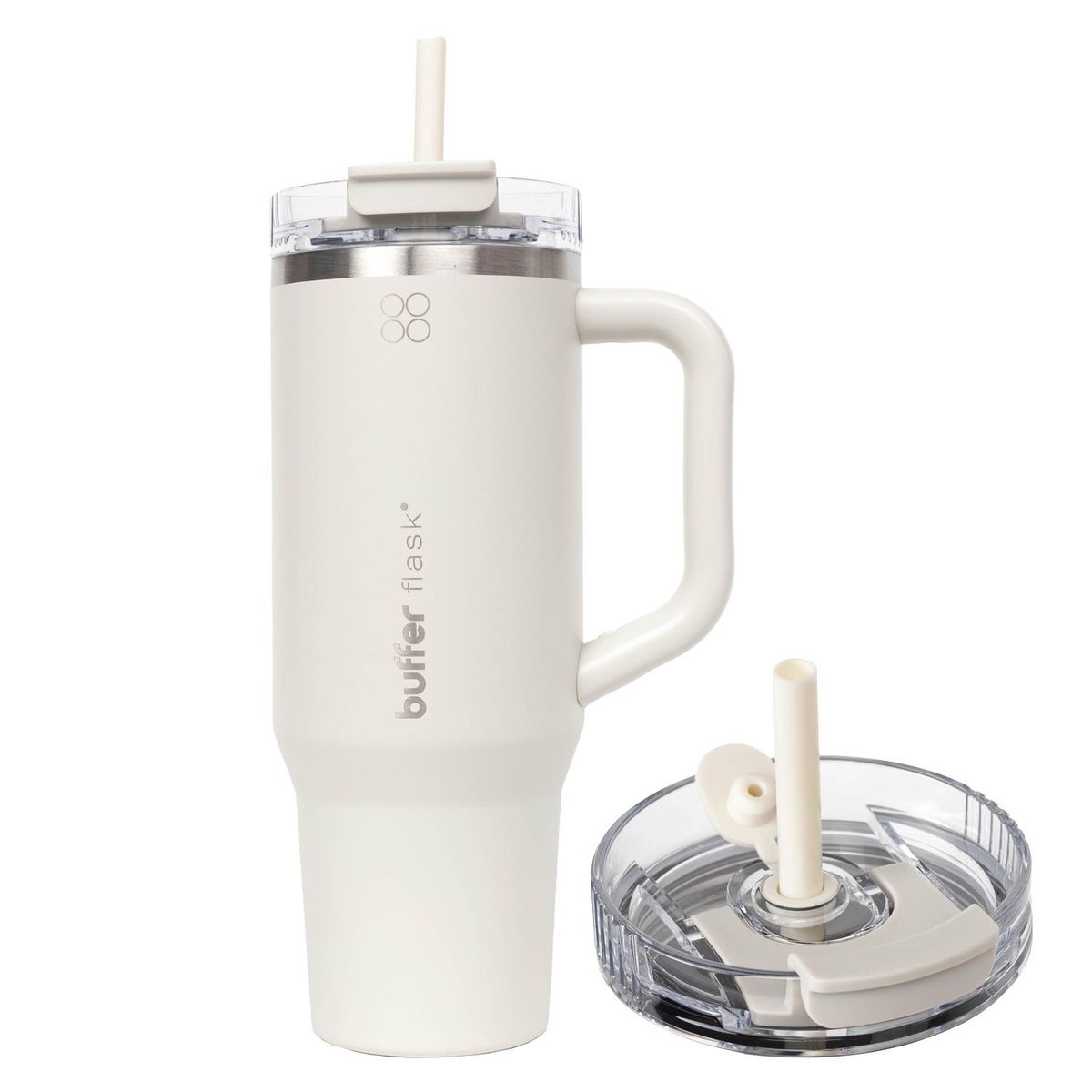 BUFFER FLASK - Termo Vaso Termico 1.2 lt Buffer Acero Inox + Pitillo - Beige