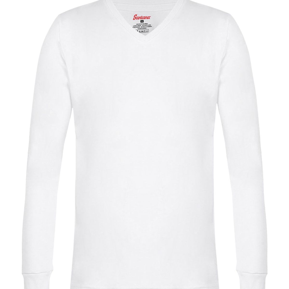 SANTANA - Combo X3 Camiseta Niño Cuello V Manga Larga Blanca