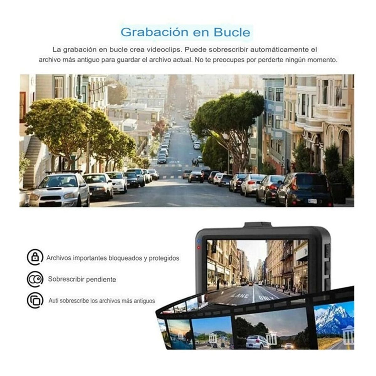 GENERICO - Camara De Video Para Vehiculo Full Hd Dvr 1080p Color Negro