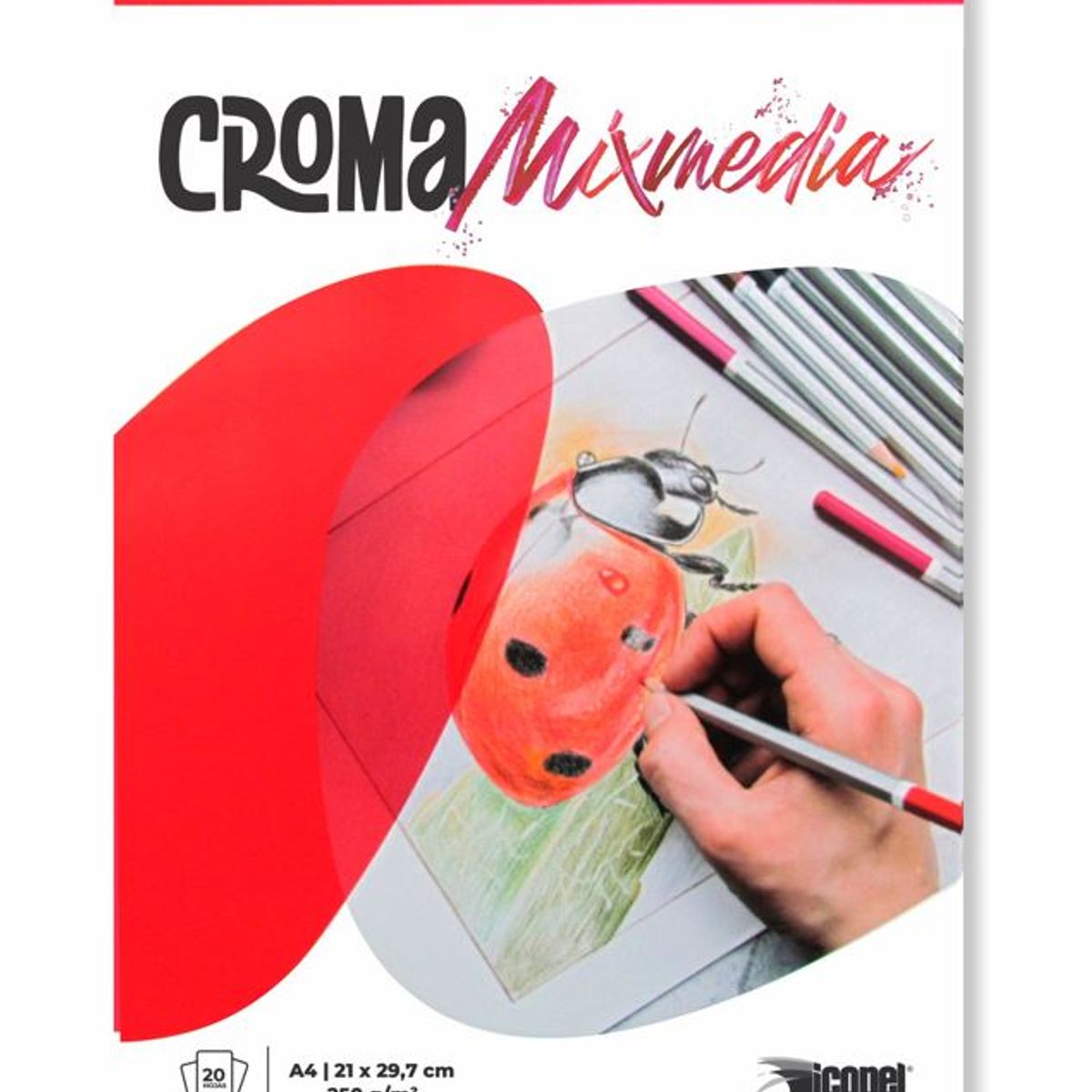 ICOPEL - Block Croma Mixmedia 250 g - A4 x 20 Hjs
