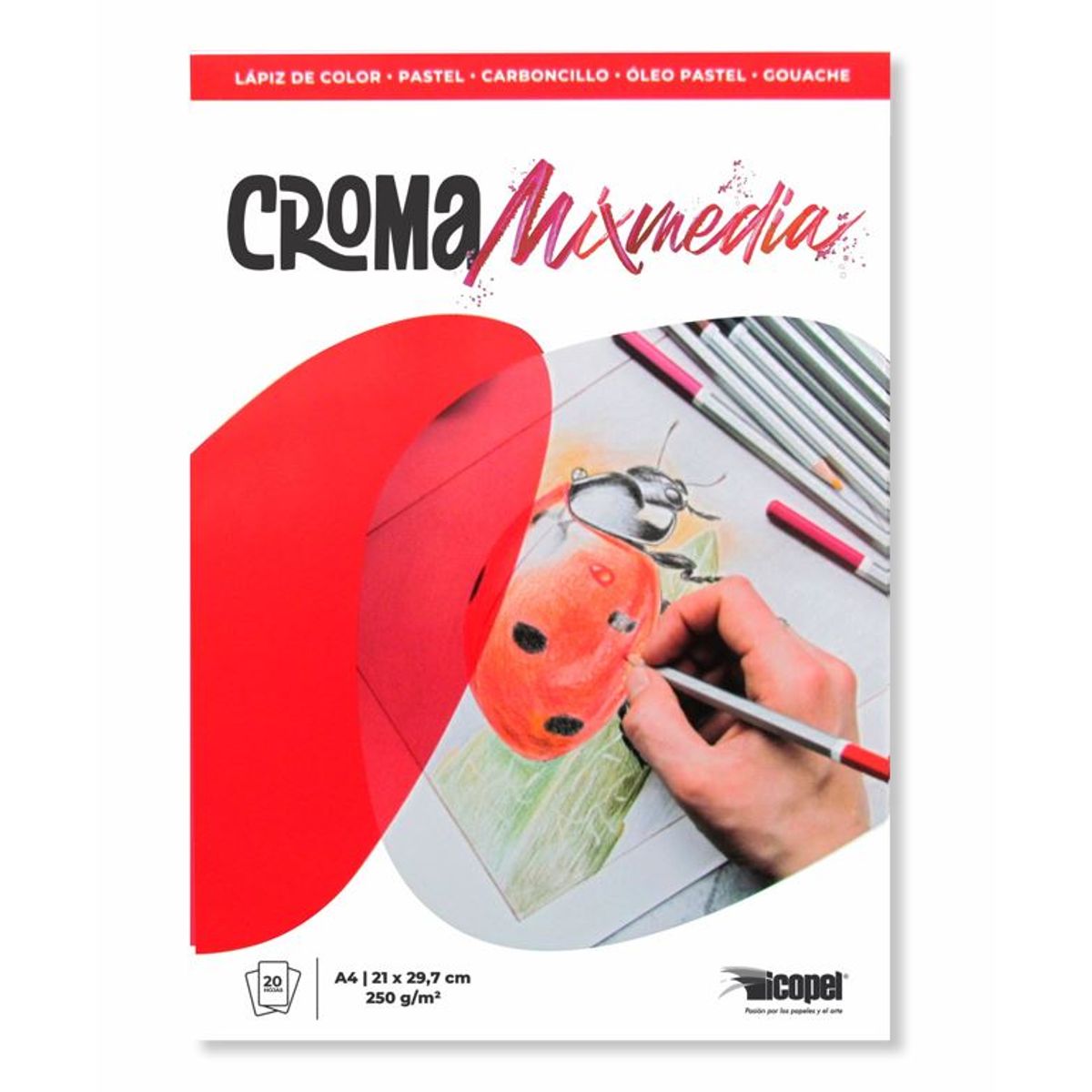 ICOPEL - Block Croma Mixmedia 250 g - A4 x 20 Hjs