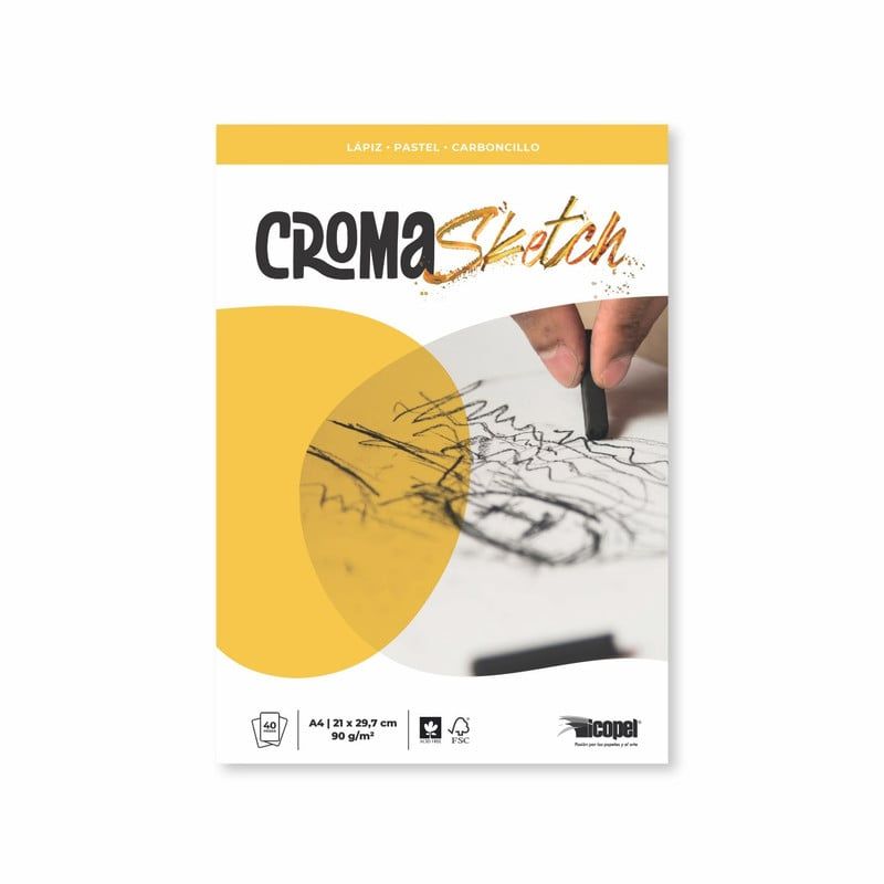 ICOPEL - Block Croma Sketch 90 g -  A4 x 40 Hjs