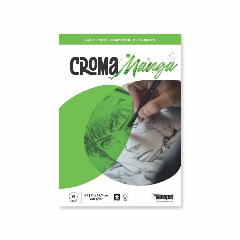 ICOPEL - Block Croma Manga 250 g - A4 x 20 Hjs