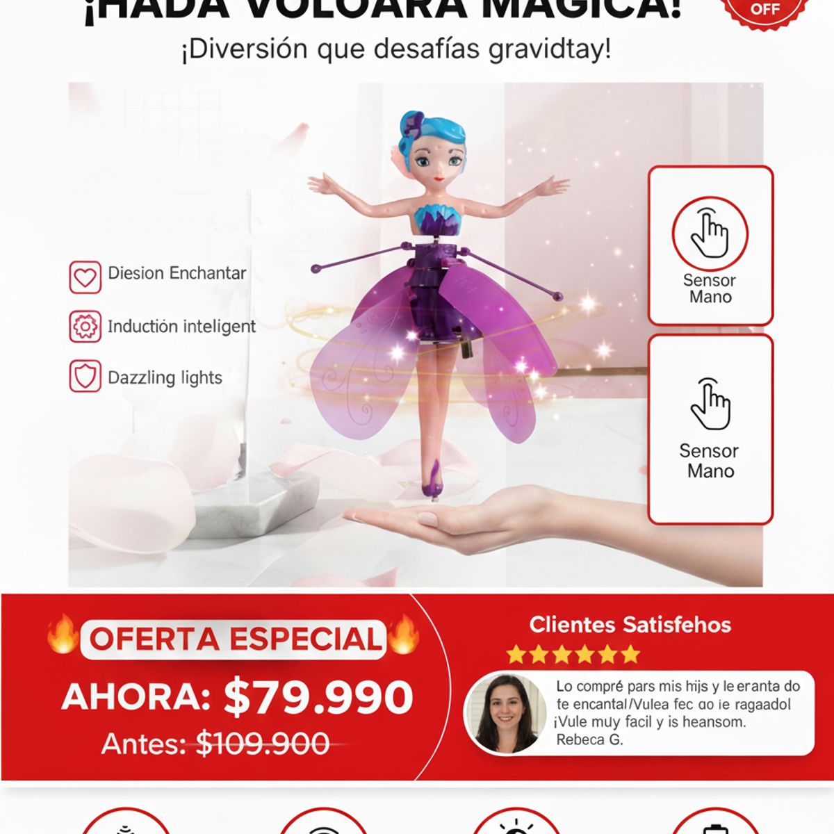 HOMETLY - Juguetes Para Niñas hada voladora para navidad
