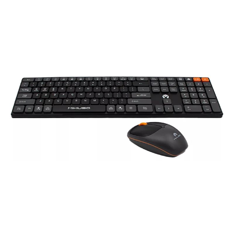 GENERICO - Teclado Para Pc Inalambrico Con Mouse Mikuso Black Edicion