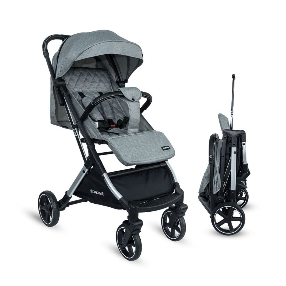 BEBESIT - Coche bebe Compacto Pixel Gray