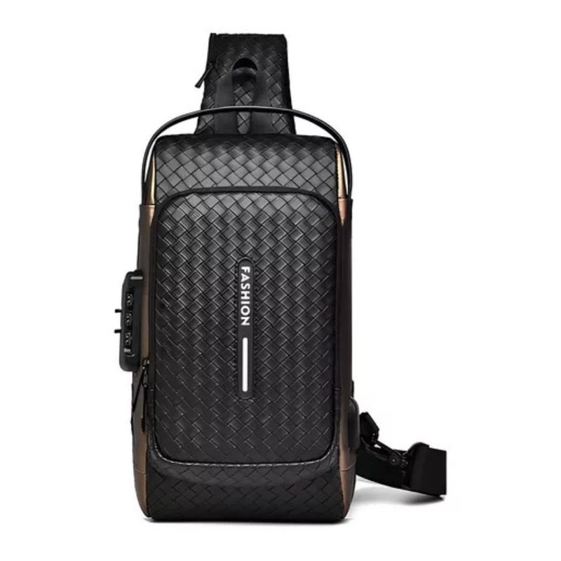 GENERICO - Bolso Manos Libres Pechera Antirrobo Usb Textura Relieve
