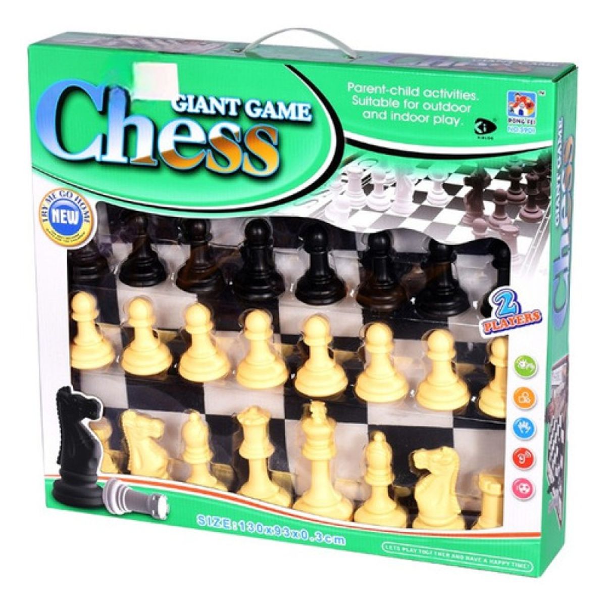 GENERICO - Juego De Ajedrez Gigante Tapete Y Fichas Para Exteriores