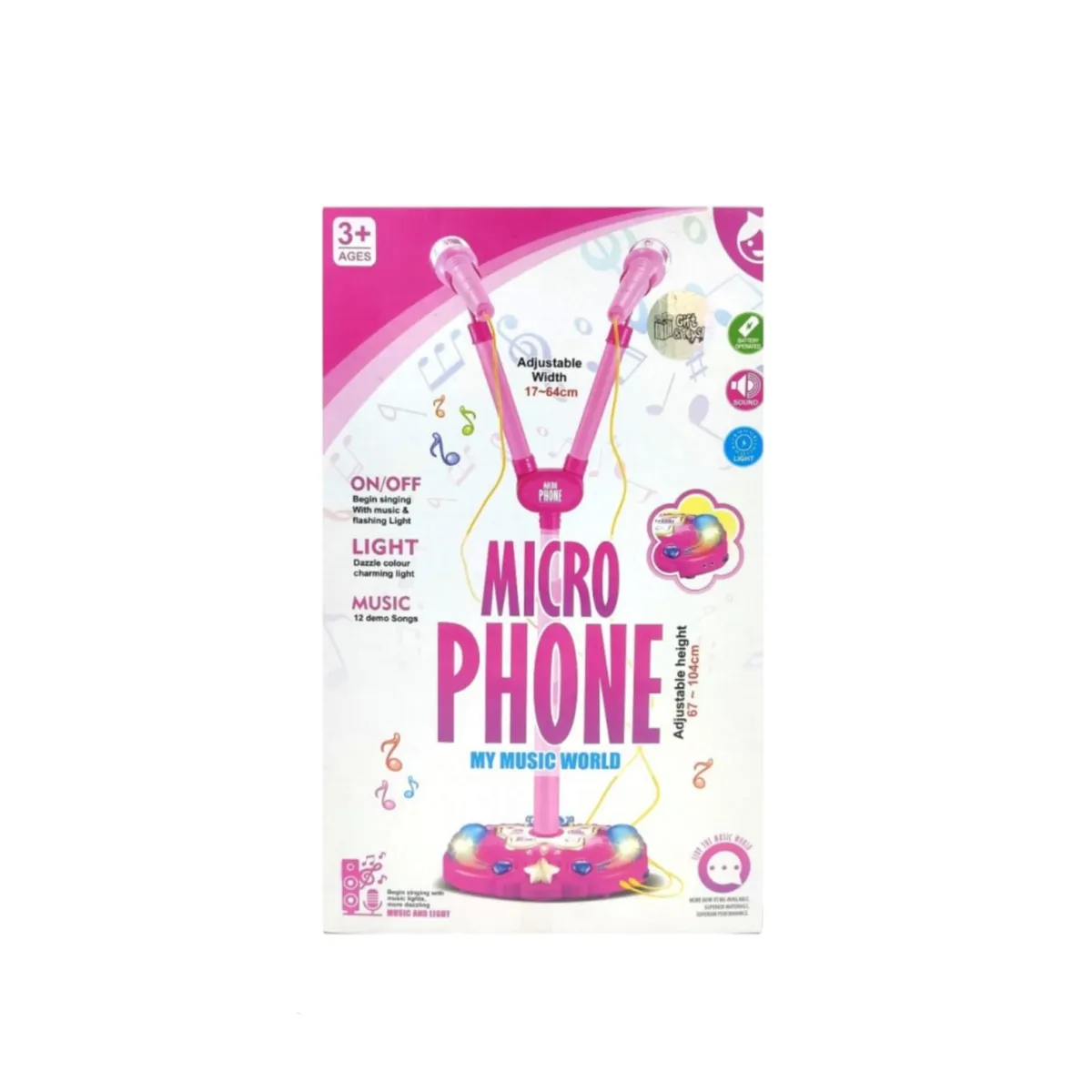 INFANTILES CAJUROMIX - Microfono Doble Karaoke Juguete Musical Luces