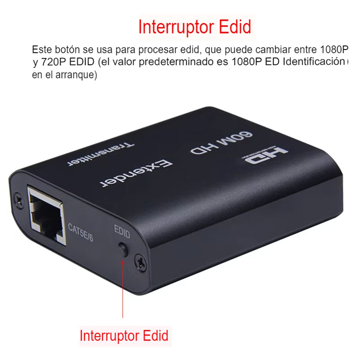 GENERICO - Extensor Hdmi 1080p Largo Alcance Sobre Cable Cat 56 60m