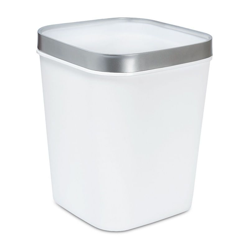 ENERGY PLUS - Cesto de Basura 15L con Pisa Bolsa Caneca Plástica Blanco