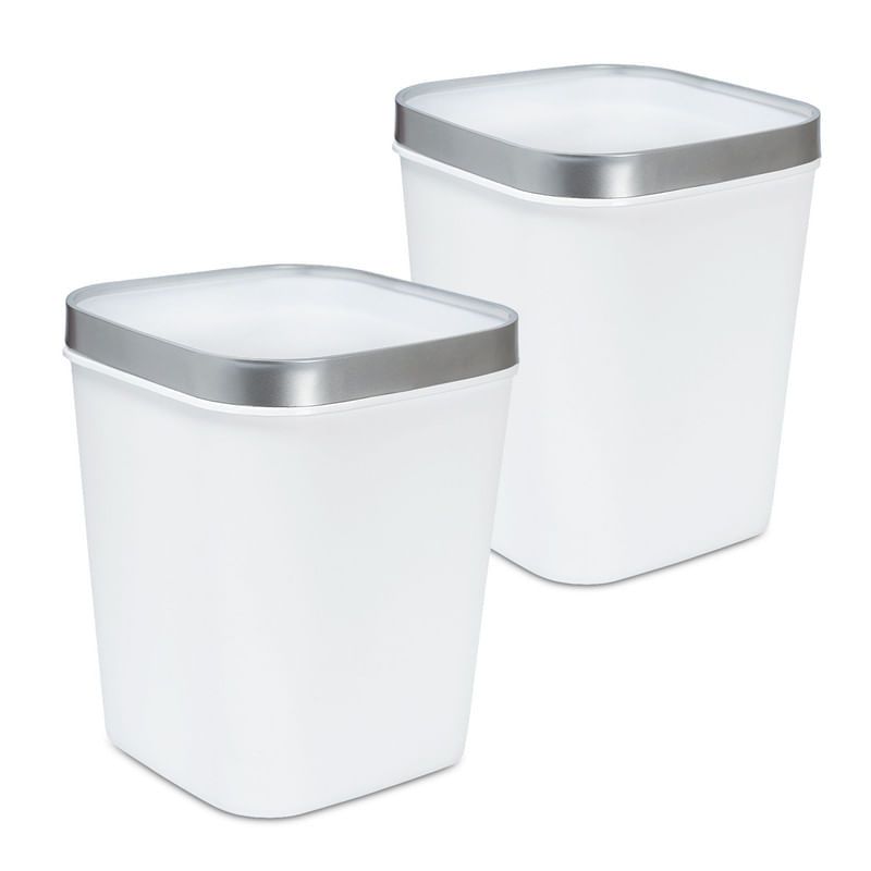 ENERGY PLUS - Kit x2 Cesto de Basura 15L con Pisa Bolsa Caneca Plástica