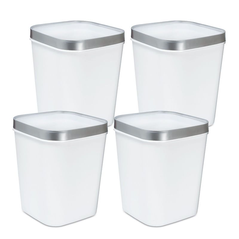 ENERGY PLUS - Kit x4 Cesto de Basura 15L con Pisa Bolsa Caneca Plástica