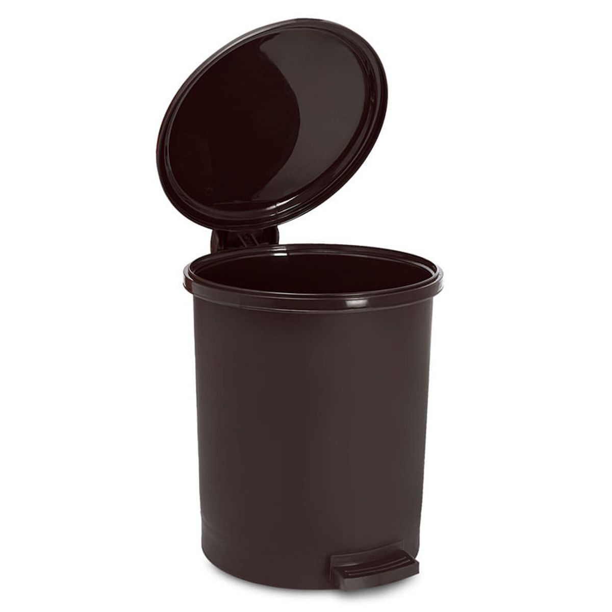 ENERGY PLUS - Papelera Circular con Pedal 13L  Diseño Moderno Café
