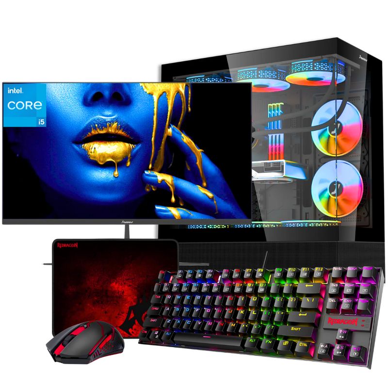 JANUS - Torre Cpu Pc Gamer Intel Core I5 Ssd 2tb + 1tb Ram 40gb Rtx 3050 LED 22