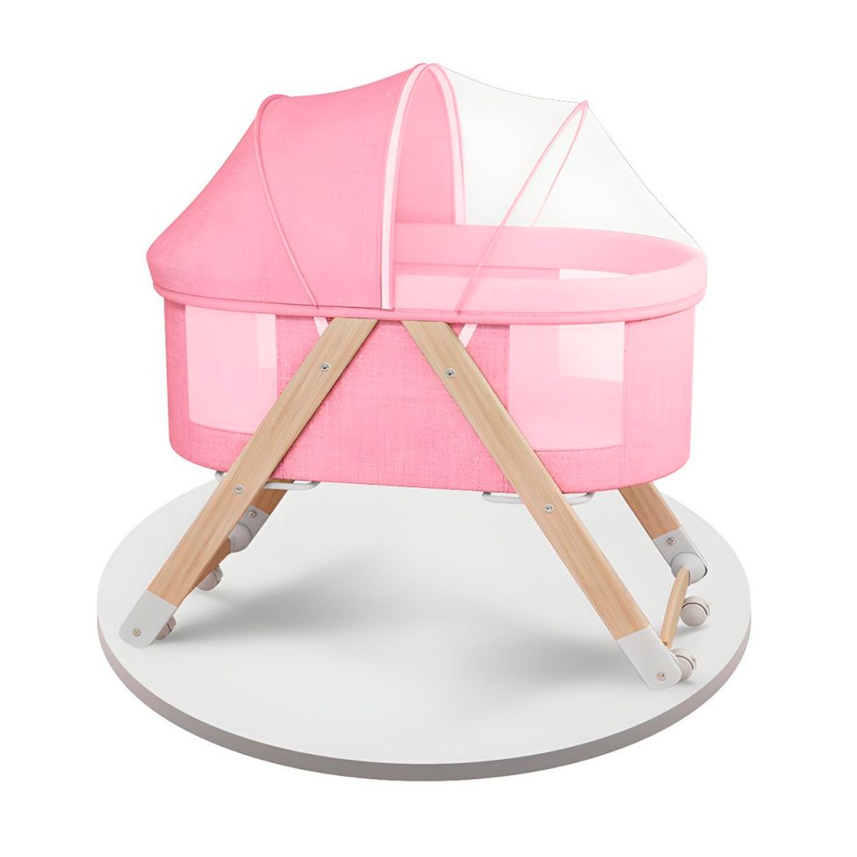 ENFANT'ASY - Cuna Corral Madera Bebé Portátil Plegable Mosquitero-