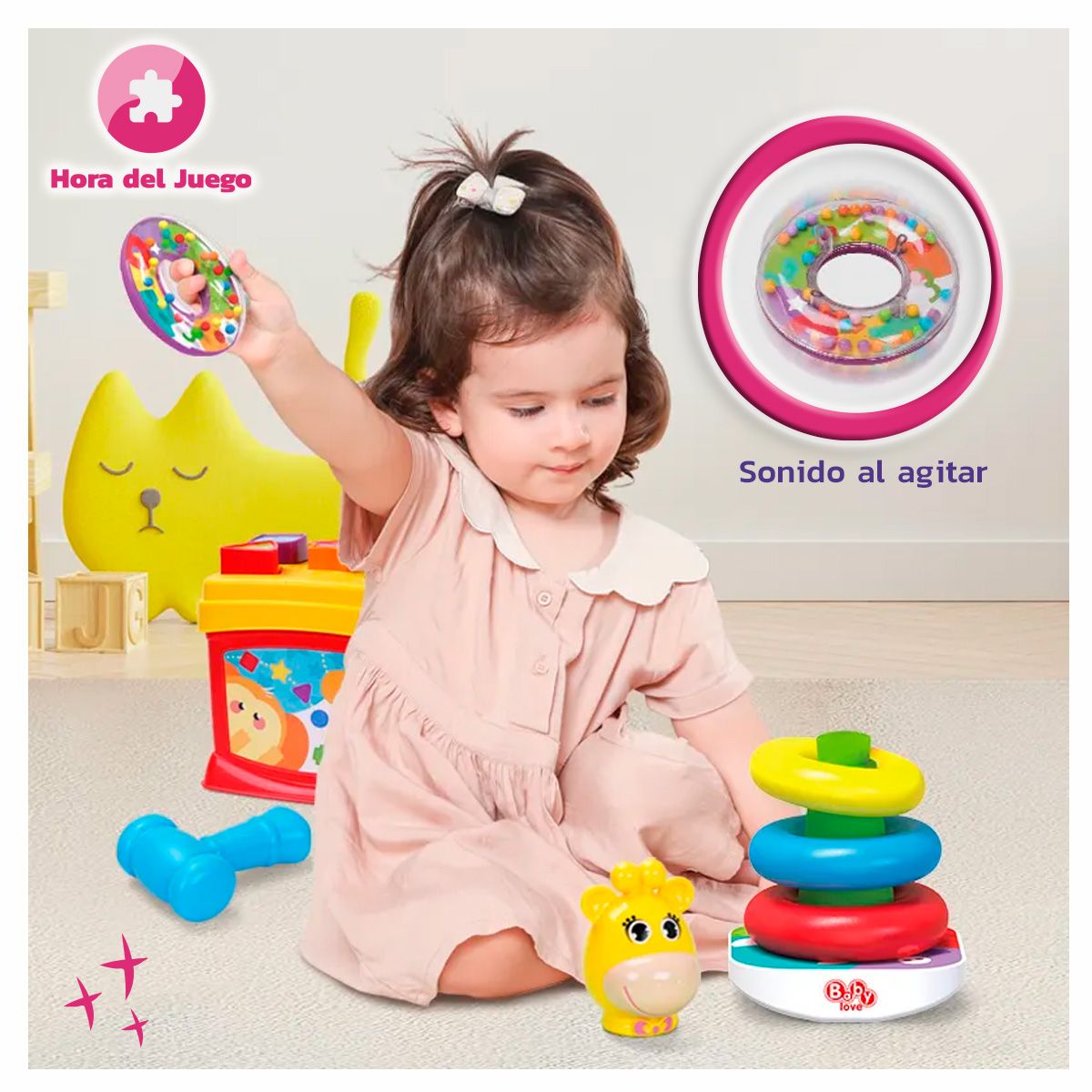 ENFANT'ASY - Juguete Encajable Y Apilable Didáctico Bebes Martillo Figura