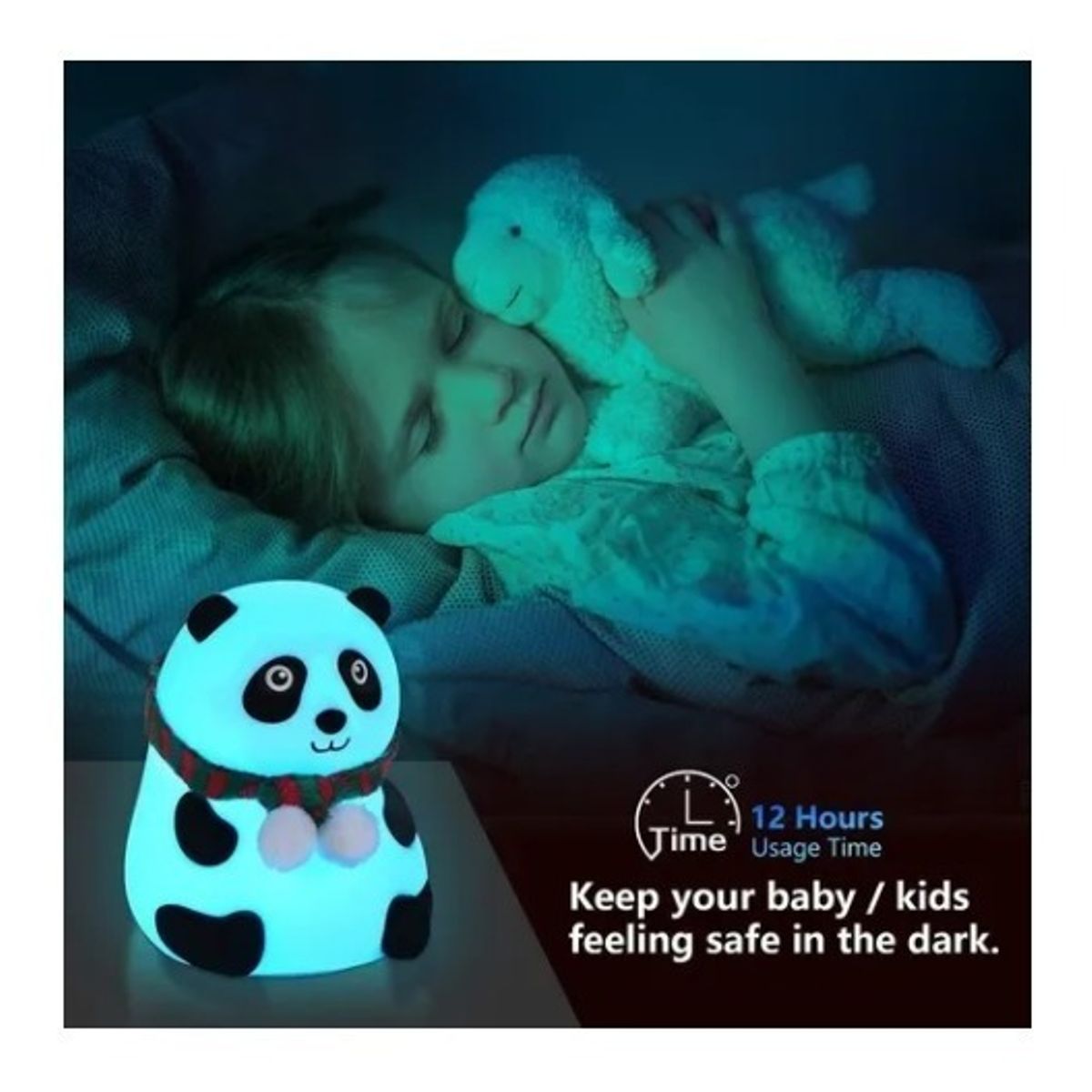 GENERICO - Lámpara Dormitorio Oso Bebés 7 Colores Silicona Luz Nocturna