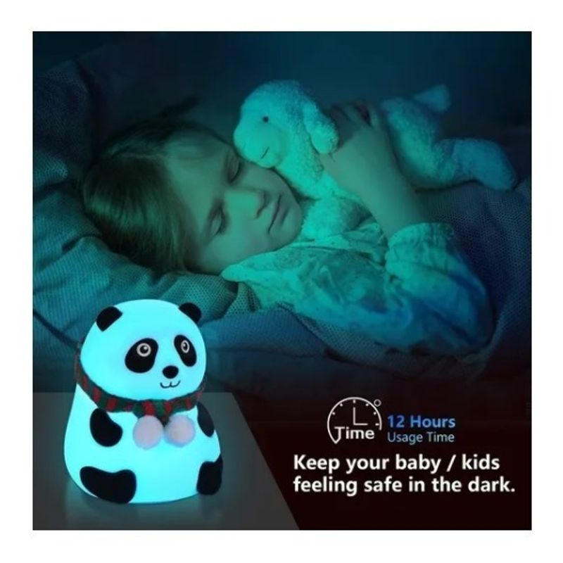 GENERICO - Lámpara Dormitorio Oso Bebés 7 Colores Silicona Luz Nocturna