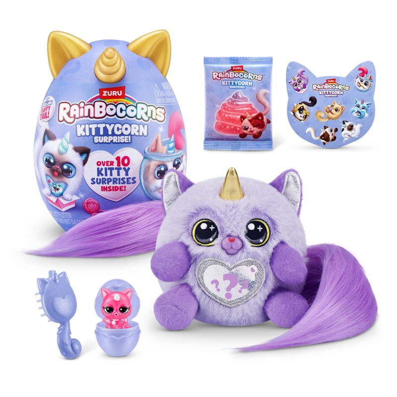 RAINBOCORNS - Peluche Kittycorn Sorpresa Serie 9 Con 10 Sorpresas Mágicas
