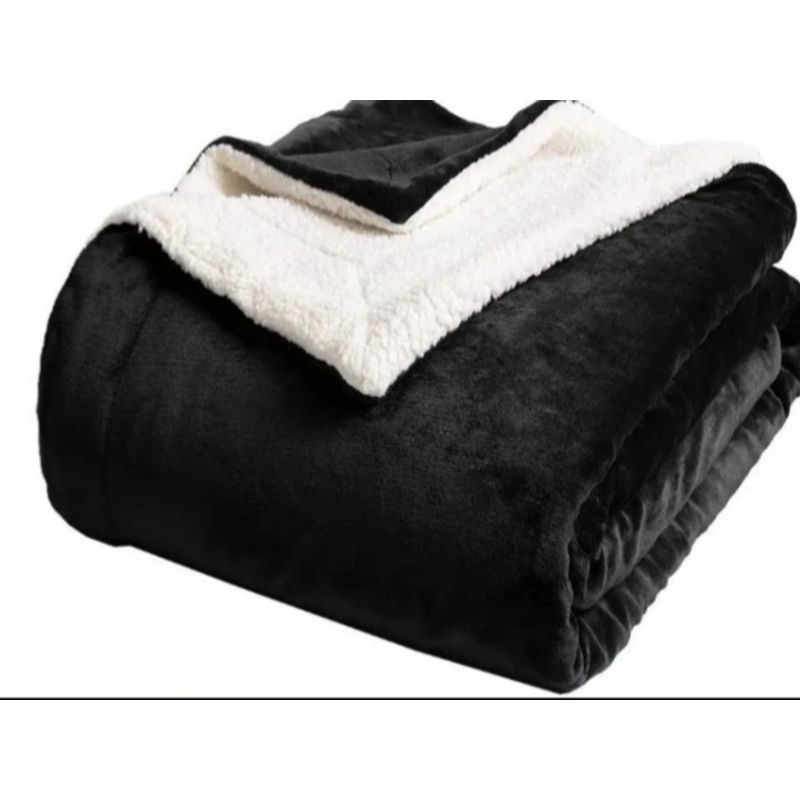 GENERICO - Cobija Ovejera Para Cama king 235x240 cm Color Negro
