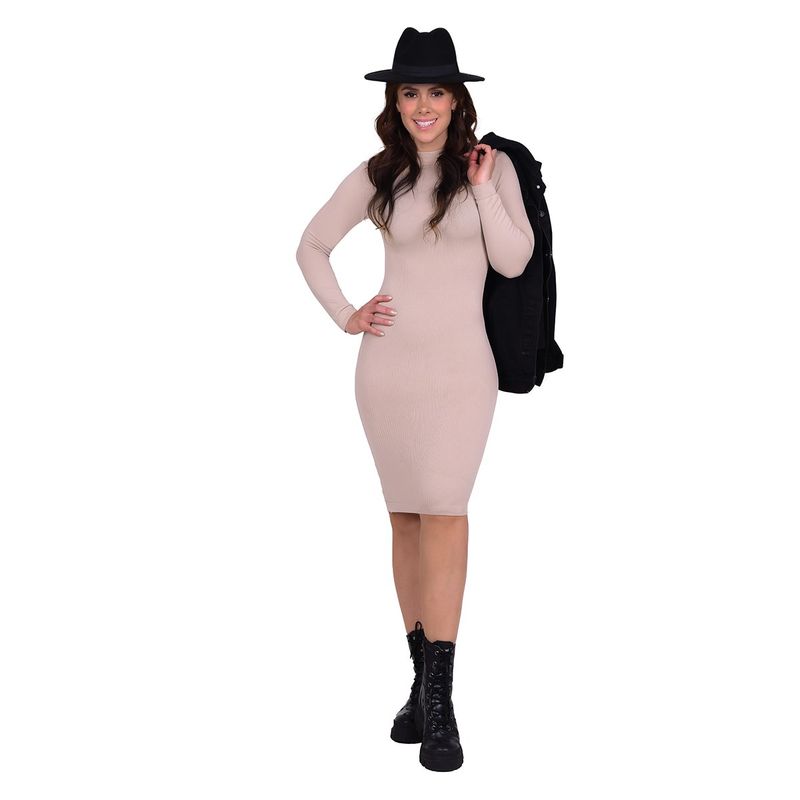 RITCHI - VESTIDO EN RIB MANGA LARGA Ritchi