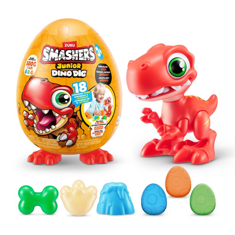 ZURU - Huevo Sorpresa Smashers Dinosaurio Junior Peq 18 Sorpresas