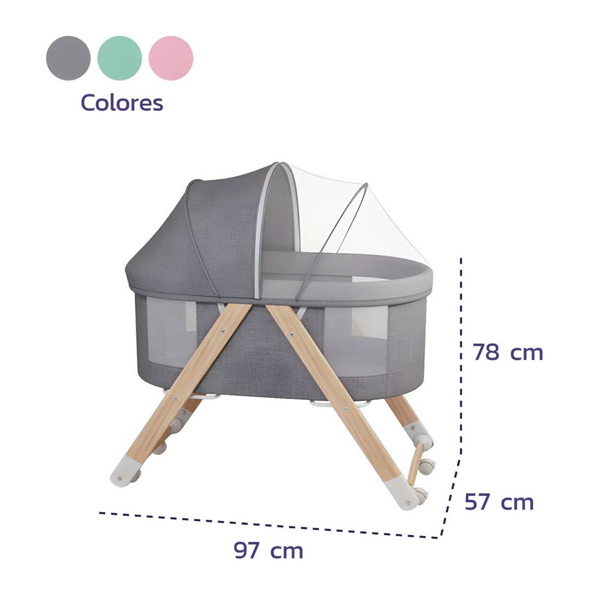 ENFANTASY - Cuna Corral Madera Bebé Portátil Plegable Mosquitero-