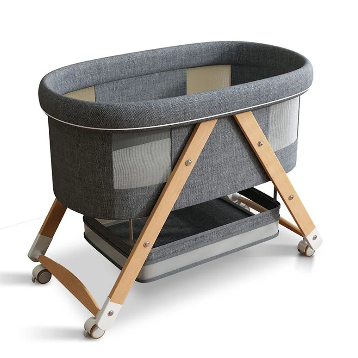 ENFANT'ASY - Cuna Corral Madera Bebé Portátil Plegable Mosquitero-