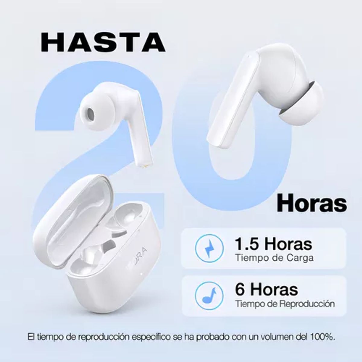 1HORA - Audífonos In-ear Inalámbricos Bluetooth 1hora Aut206 Color Blanco