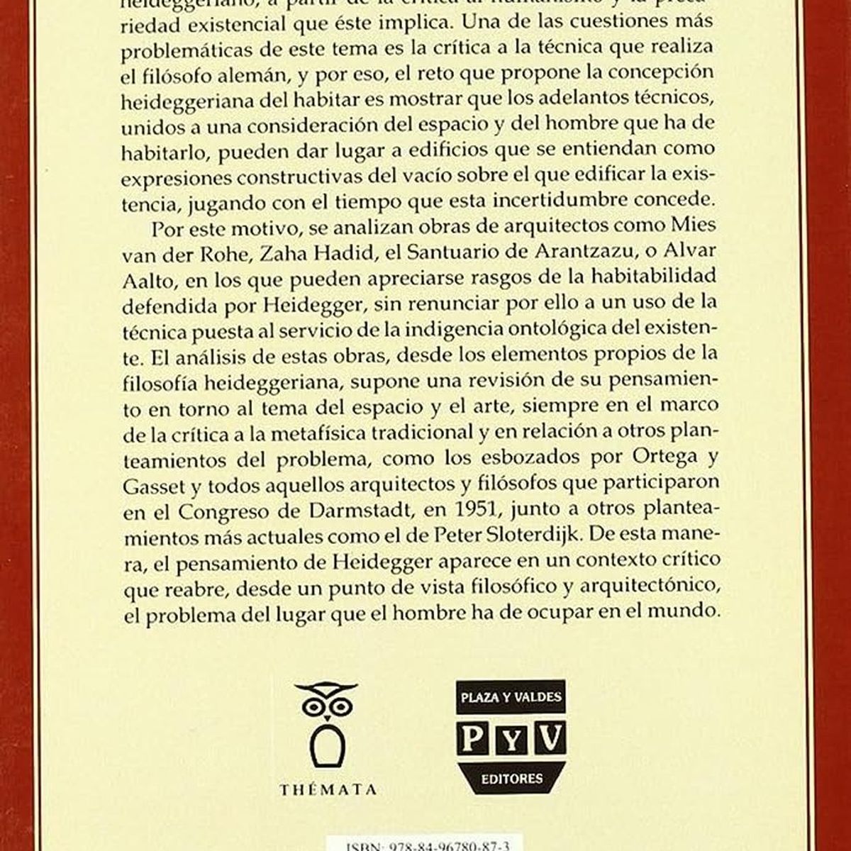 GENERICO - Habitación Del Vacío. Heidegger Y El Problema Del Espacio