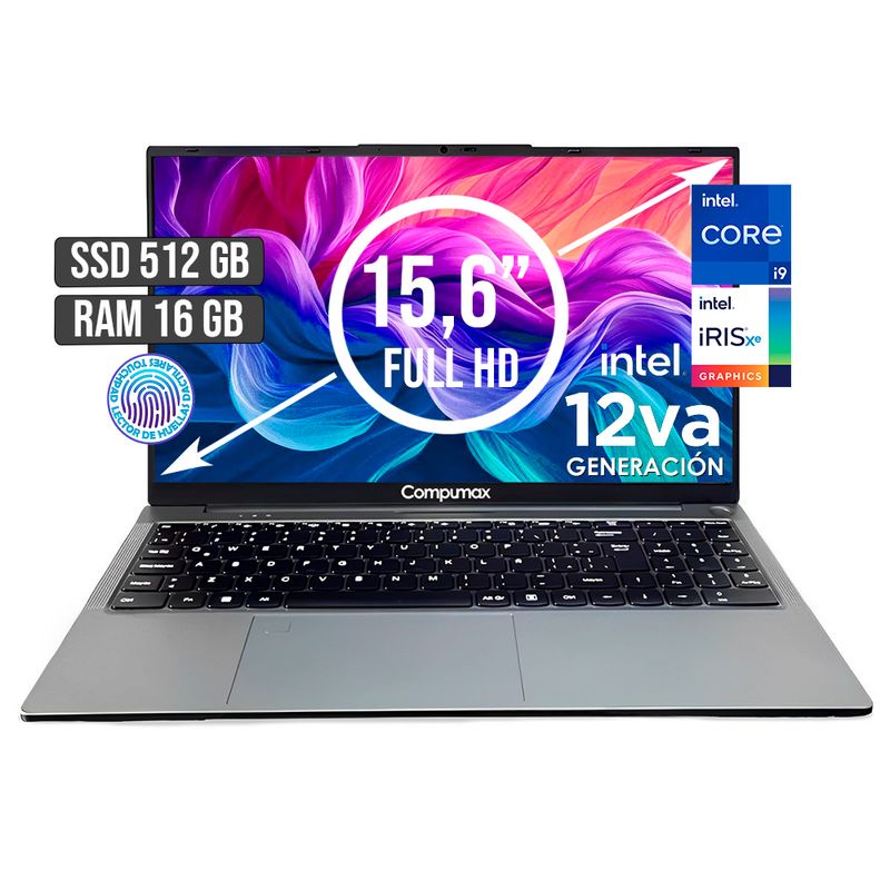 COMPUMAX - PORTATIL COMPUMAX INTEL CORE I9-12900H SSD 512GB RAM 16GB LED 15,6 FULL HD