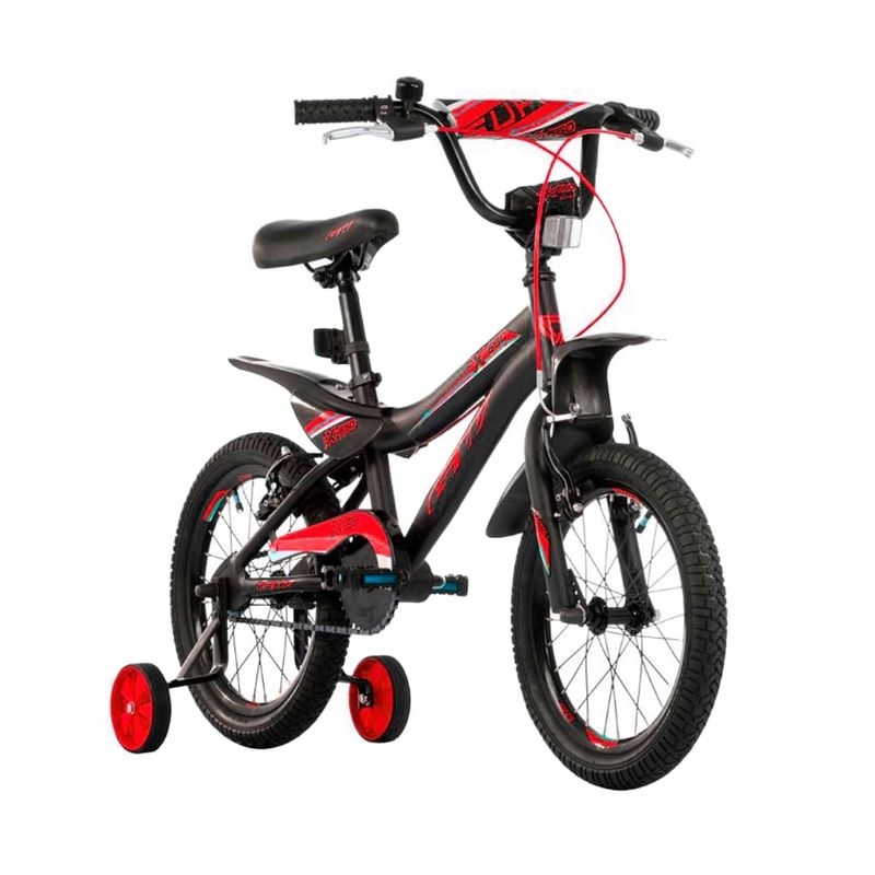 GW - Bicicleta para niños de 4 a 7 años rin 16 Gw TXT-650 Negro/R