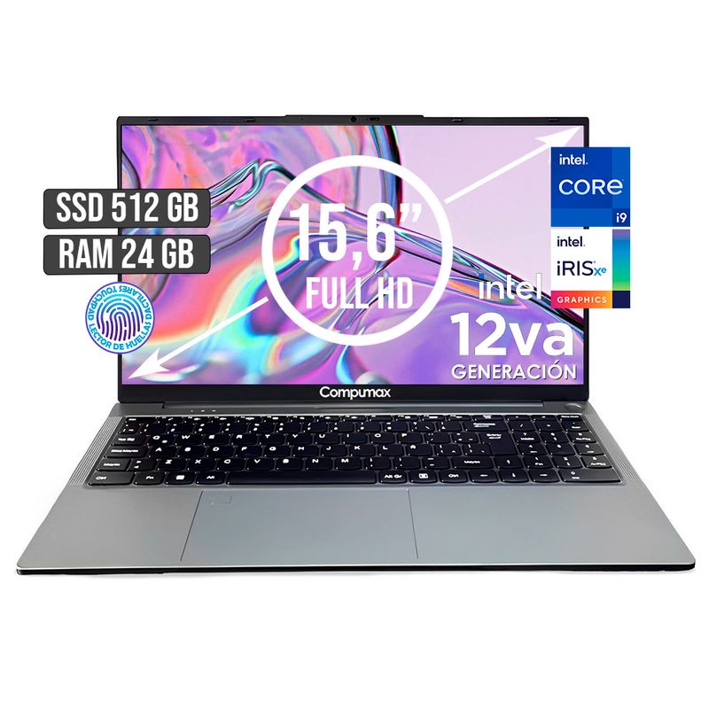 COMPUMAX - PORTATIL COMPUMAX INTEL CORE I9-12900H SSD 512GB RAM 24GB LED 15,6 FULL HD