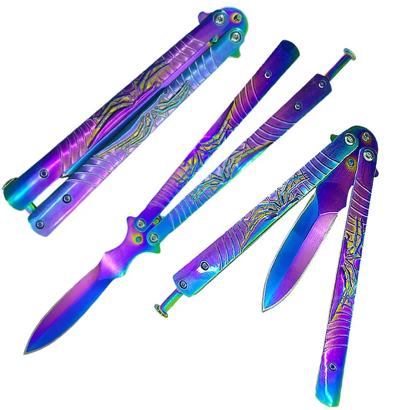 GENERICO - Navaja Mariposa Tornasol Spider Cuchillo Táctico Militar Camping