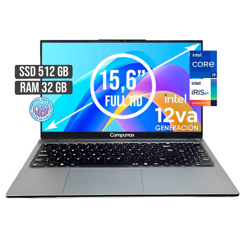 COMPUMAX - PORTATIL COMPUMAX INTEL CORE I9-12900H SSD 512GB RAM 32GB LED 15,6 FULL HD