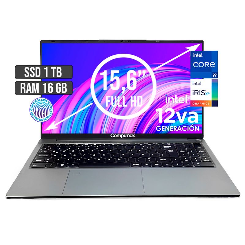 COMPUMAX - PORTATIL COMPUMAX INTEL CORE I9-12900H SSD 1TB RAM 16GB LED 15,6 FULL HD