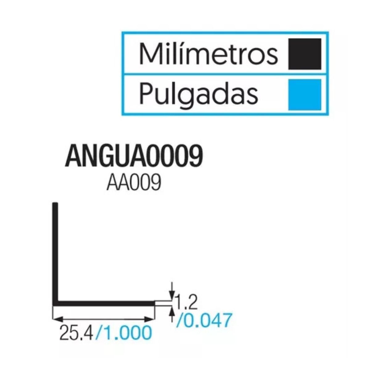 GENERICO - Angulo Aluminio 1 PuLG X 2mts X3 Und Natural