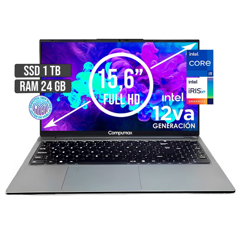 COMPUMAX - PORTATIL COMPUMAX INTEL CORE I9-12900H SSD 1TB RAM 24GB LED 15,6 FULL HD