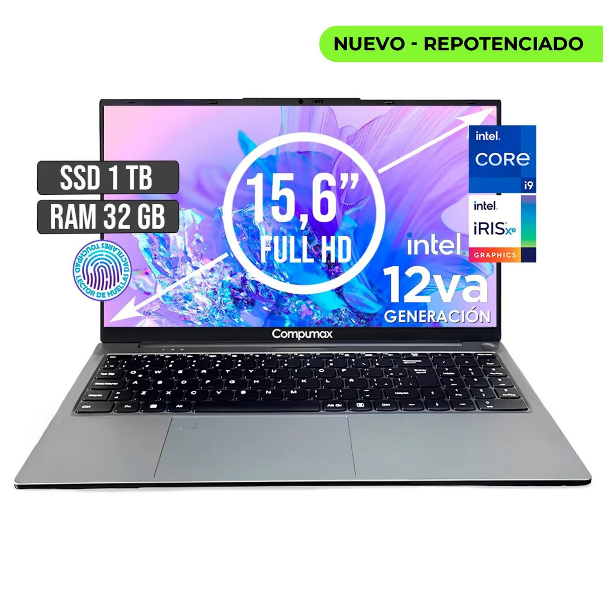COMPUMAX - PORTATIL COMPUMAX INTEL CORE I9-12900H SSD 1TB RAM 32GB LED 15,6 FULL HD