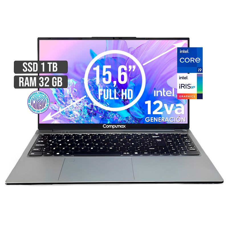 COMPUMAX - PORTATIL COMPUMAX INTEL CORE I9-12900H SSD 1TB RAM 32GB LED 15,6 FULL HD