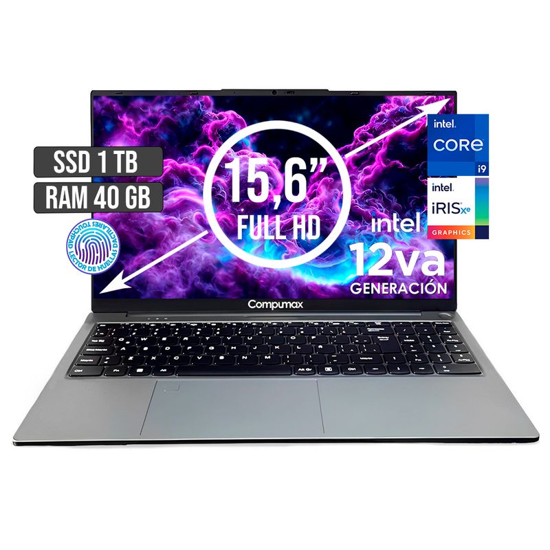 COMPUMAX - PORTATIL COMPUMAX INTEL CORE I9-12900H SSD 1TB RAM 40GB LED 15,6 FULL HD