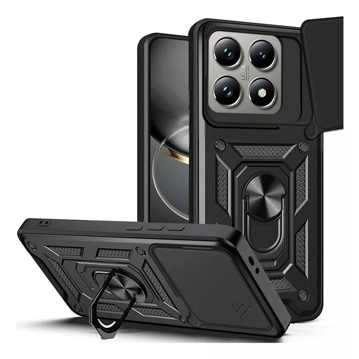 GENERICO - Funda Estuche Case Protector Slider Compatible Xiaomi 14T Pro Negro